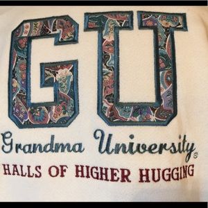 Grandma University Sweatshirt W/GU all embroidered